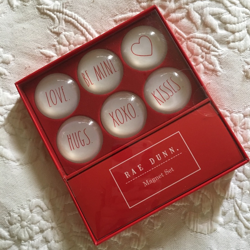 Rae Dunn red and white magnets